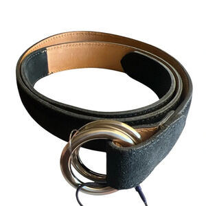 Peter Millar NWT Navy Blue O-Ring Belt - Size 32, Premium Calf Suede Made in USA